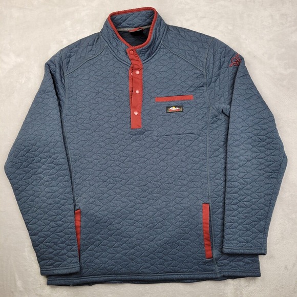 Moosejaw Mountaineering Men XXL Sweatshirt Sweater Pullover 1/4 Zip Quilted Snap - Picture 1 of 7